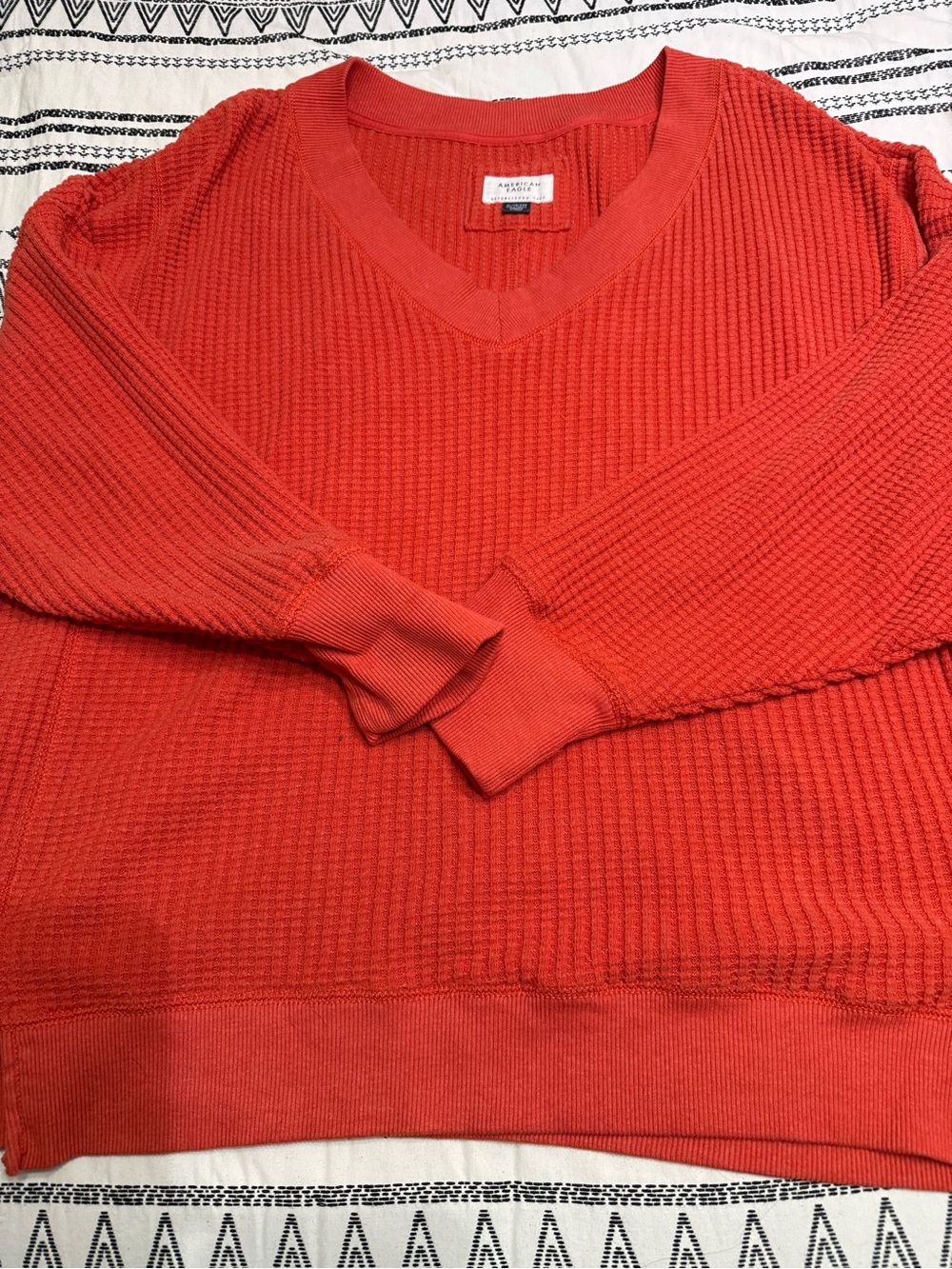 Women’s V-Neck Waffle Knit Sweater From American Eagle
